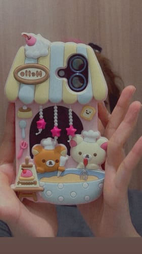 Customer photo review of Cute Bear Making Dessert Silicon Case For iPhone