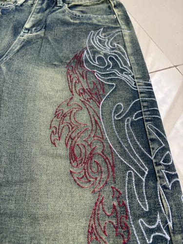 Customer photo review of 'ETCHED' JEANS
