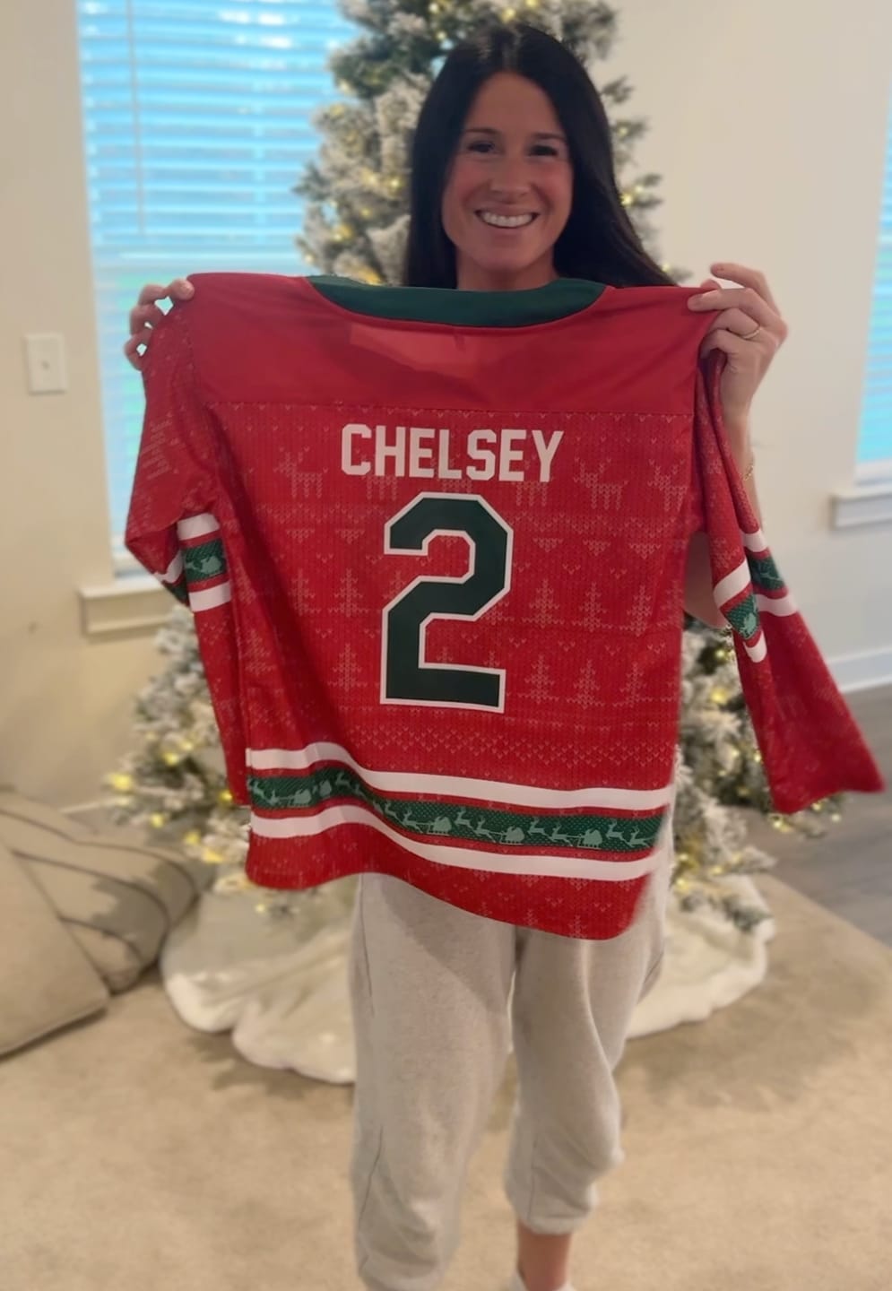 Customer photo review of Family Christmas Custom Hockey Jersey