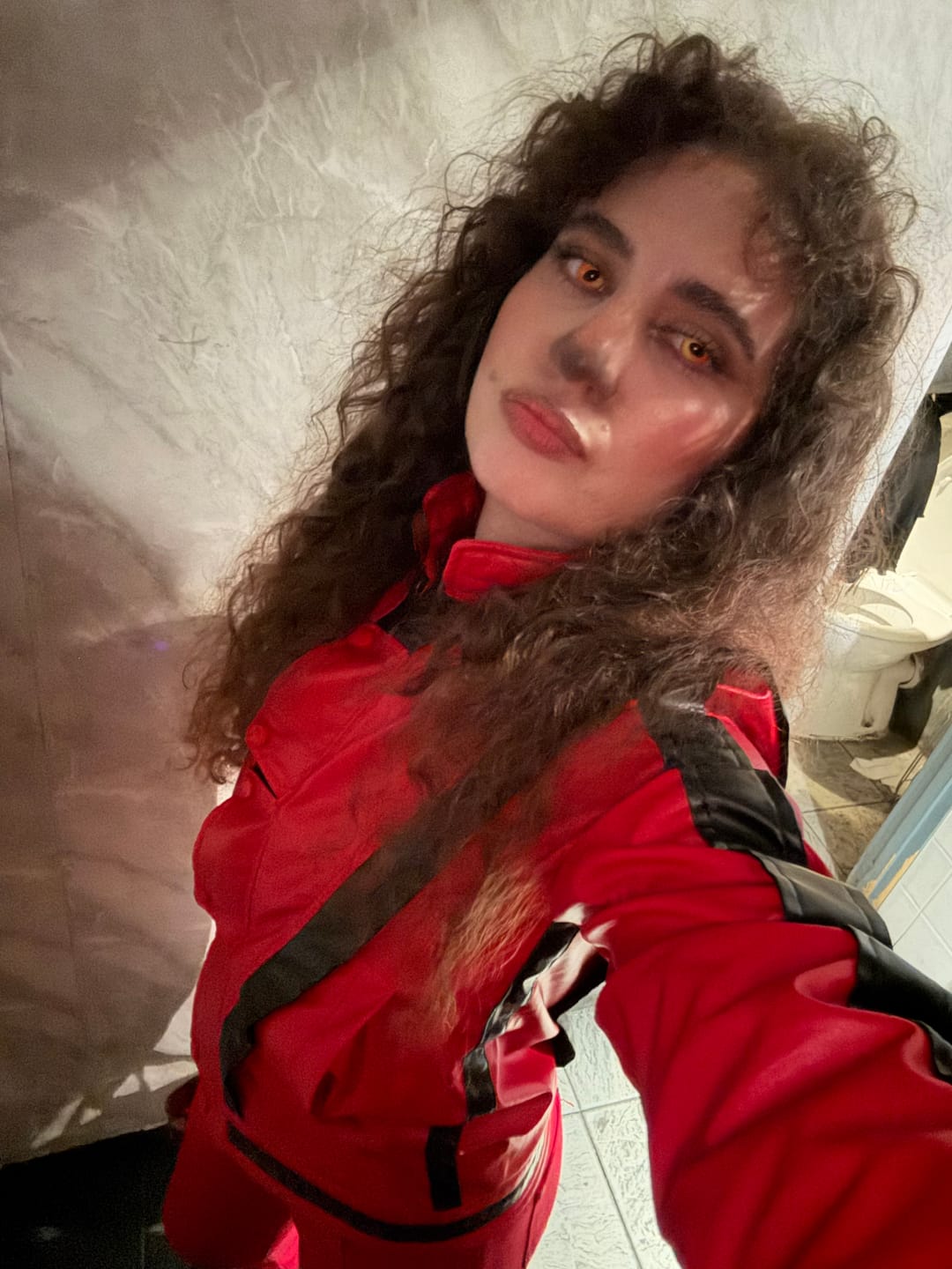 Customer photo review of Halloween DragonMaid Yellow Coloured Contact Lenses