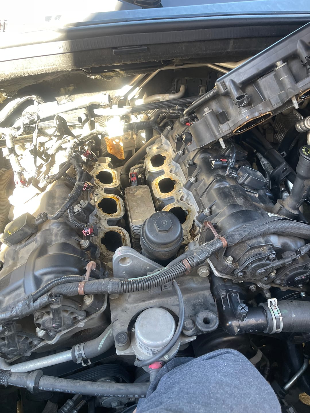 Customer photo review of Engine Oil Cooler with Oil Filter Housing Adapter Assembly for 2011-2016 Chrysler, Dodge, Jeep
