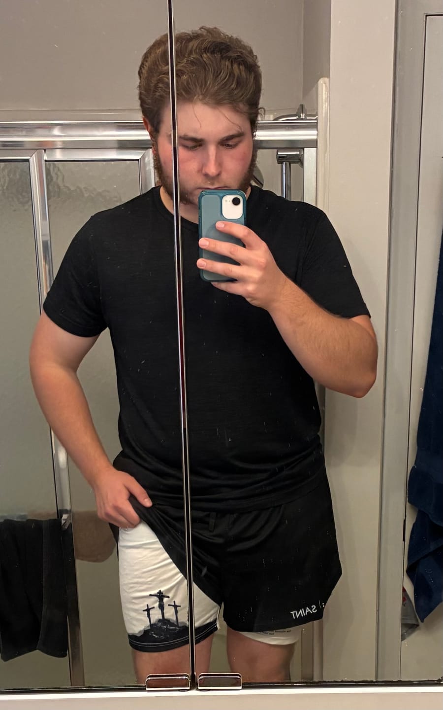 Customer photo review of Crucifixion Performance Shorts - Black