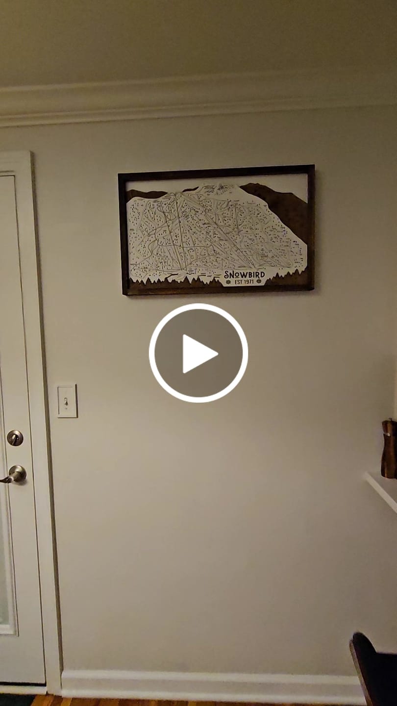 Customer video review of Snowbird Ski Resort Map Sign | Laser Engraved and Framed Wall Art