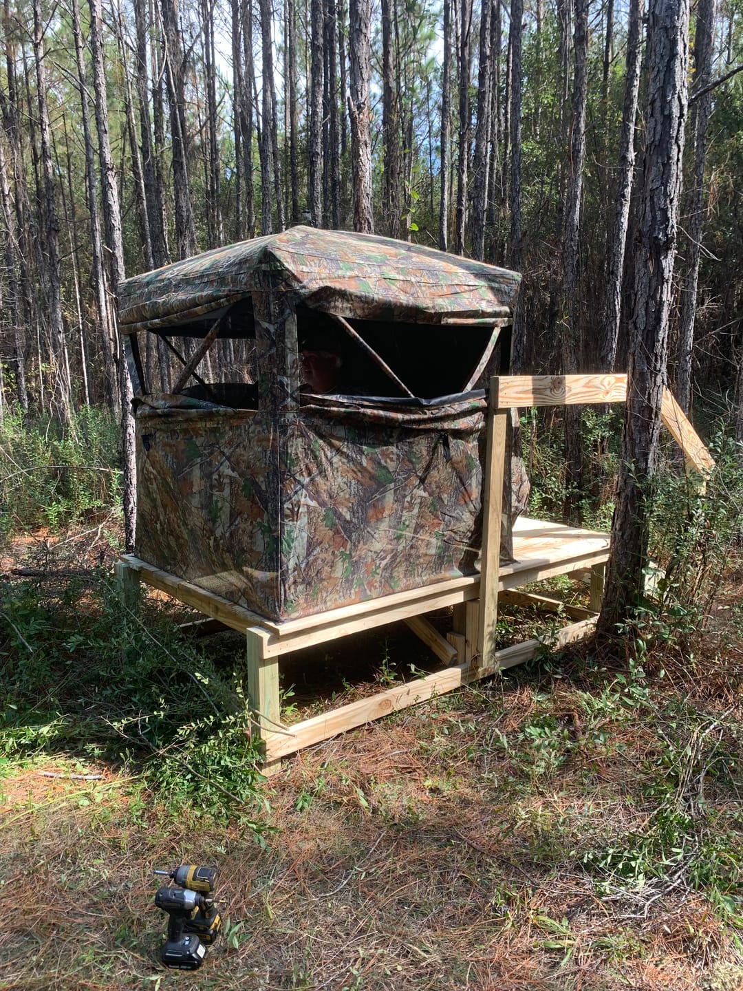 Customer photo review of Vis Series See Through Hunting Blind, Pop Up Ground Deer Blind