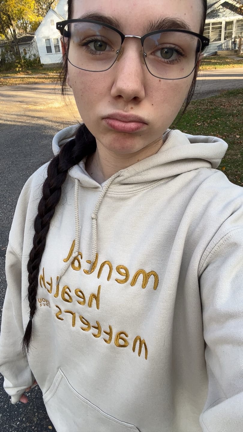 Customer photo review of Mental Health Matters Fall Edition Hoodie *LIMITED STOCK*