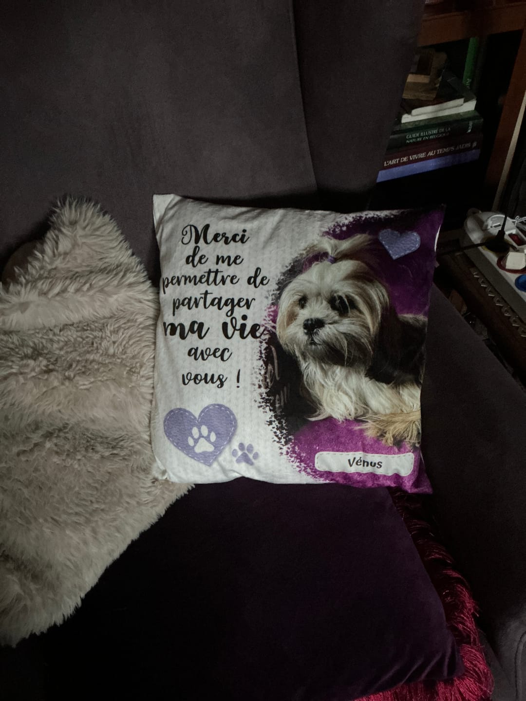 Customer photo review of Merci - Coussin personnalisé