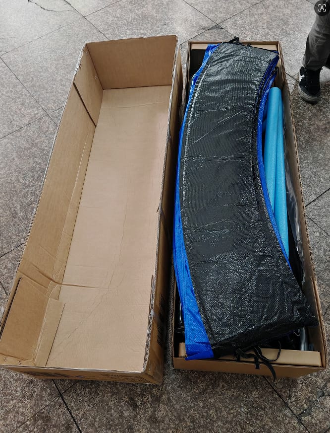 Customer photo review of 14FT Blue Recreational Trampolines for Kids With Ladder&Hoop