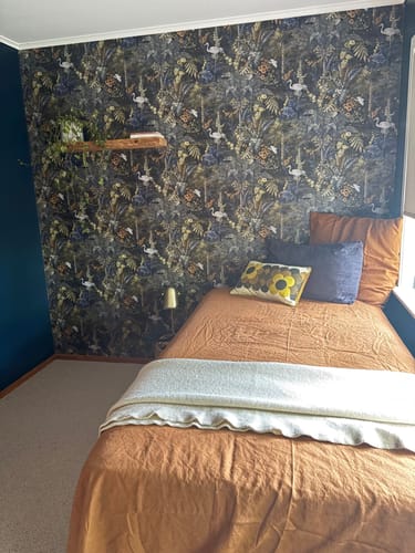 Customer photo review of Masoala Tropical Crane Wallpaper - Navy