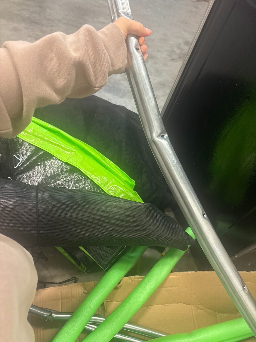 Customer photo review of 14FT Green Soft Backboard Trampoline For Adults&Kids