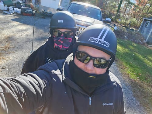 Customer photo review of New- Polo Switchback DOT Reversible Helmet Flat & Gloss Black