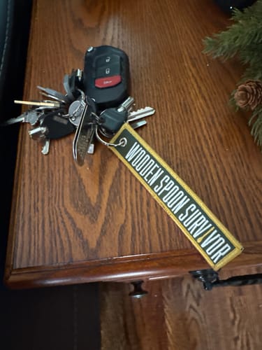 Customer photo review of Wooden Spoon Survivor Jet Tag Keychain
