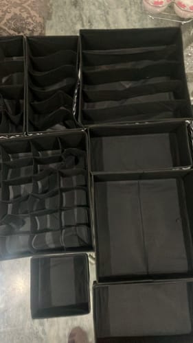 Customer photo review of Qoolish 6-Pack Drawer Organizers- Black Stripes