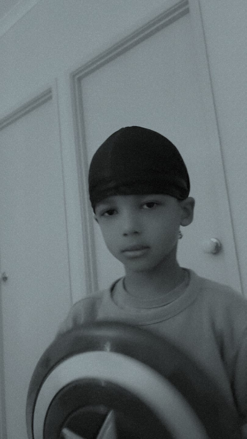 Customer photo review of Kids Red Silky Durag