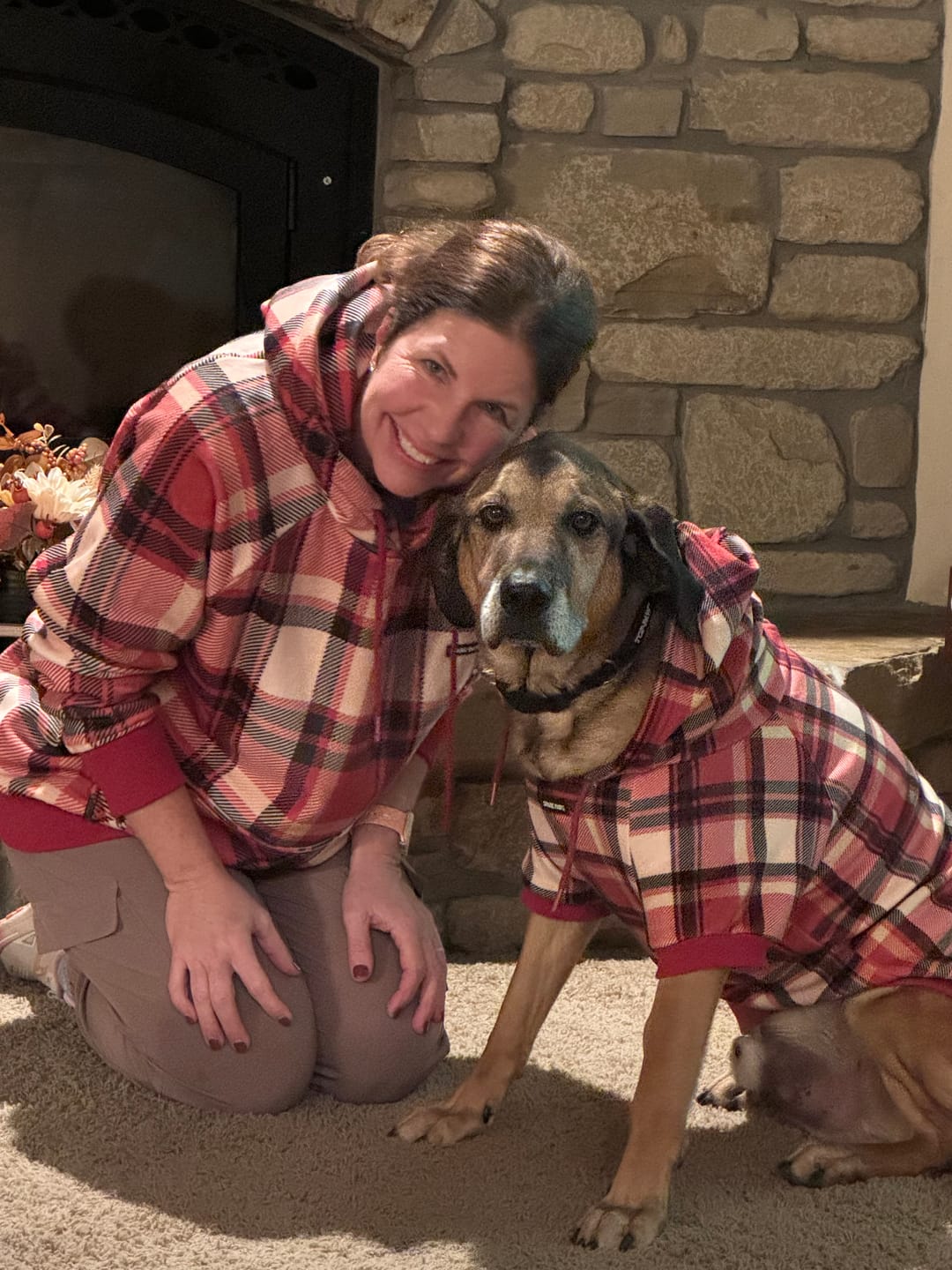 Customer photo review of Red Plaid Human Hoodie
