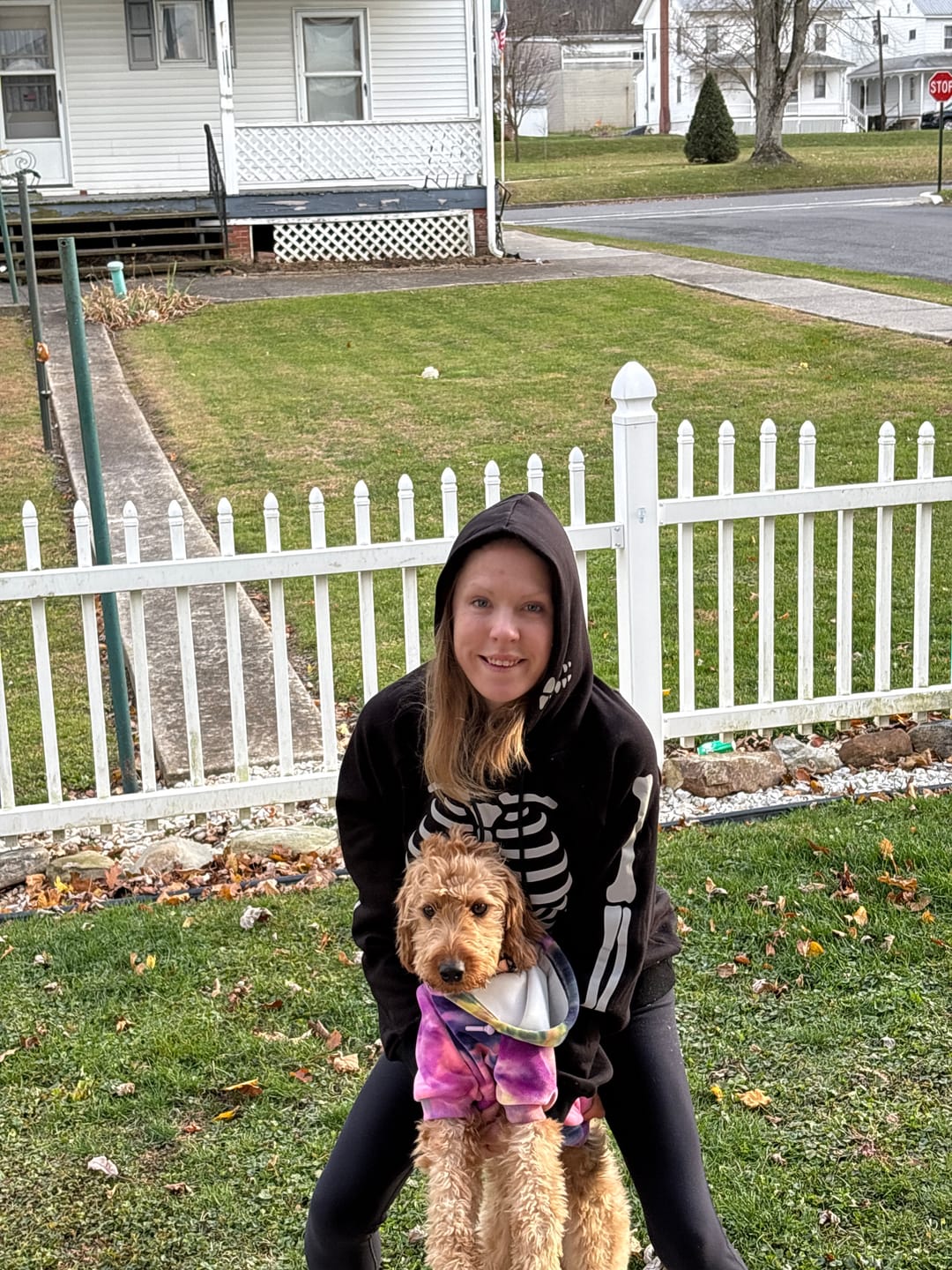 Customer photo review of Halloween Human Hoodie - Reflective Skeleton