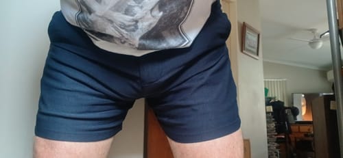 Customer photo review of Ultra-Stretch 5" Chino Shorts - Navy