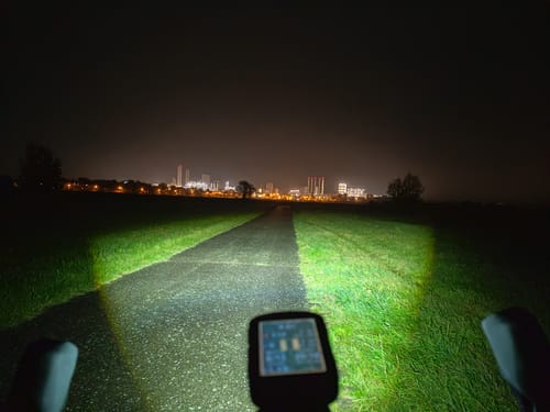 Customer photo review of HORI 1300 DUAL MOUNTED BIKE LIGHT