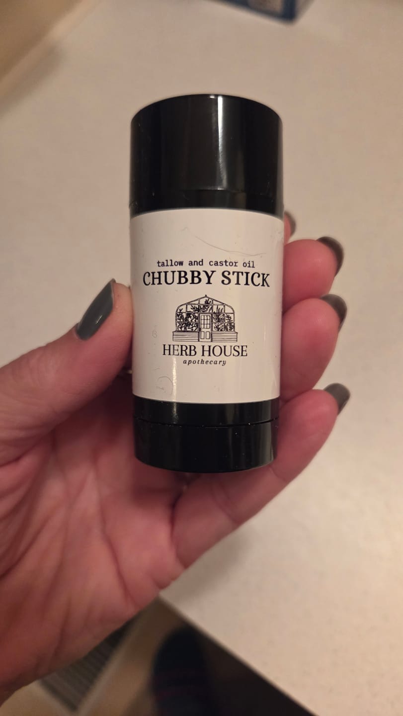 Customer photo review of Tallow and Castor Oil Chubby Stick
