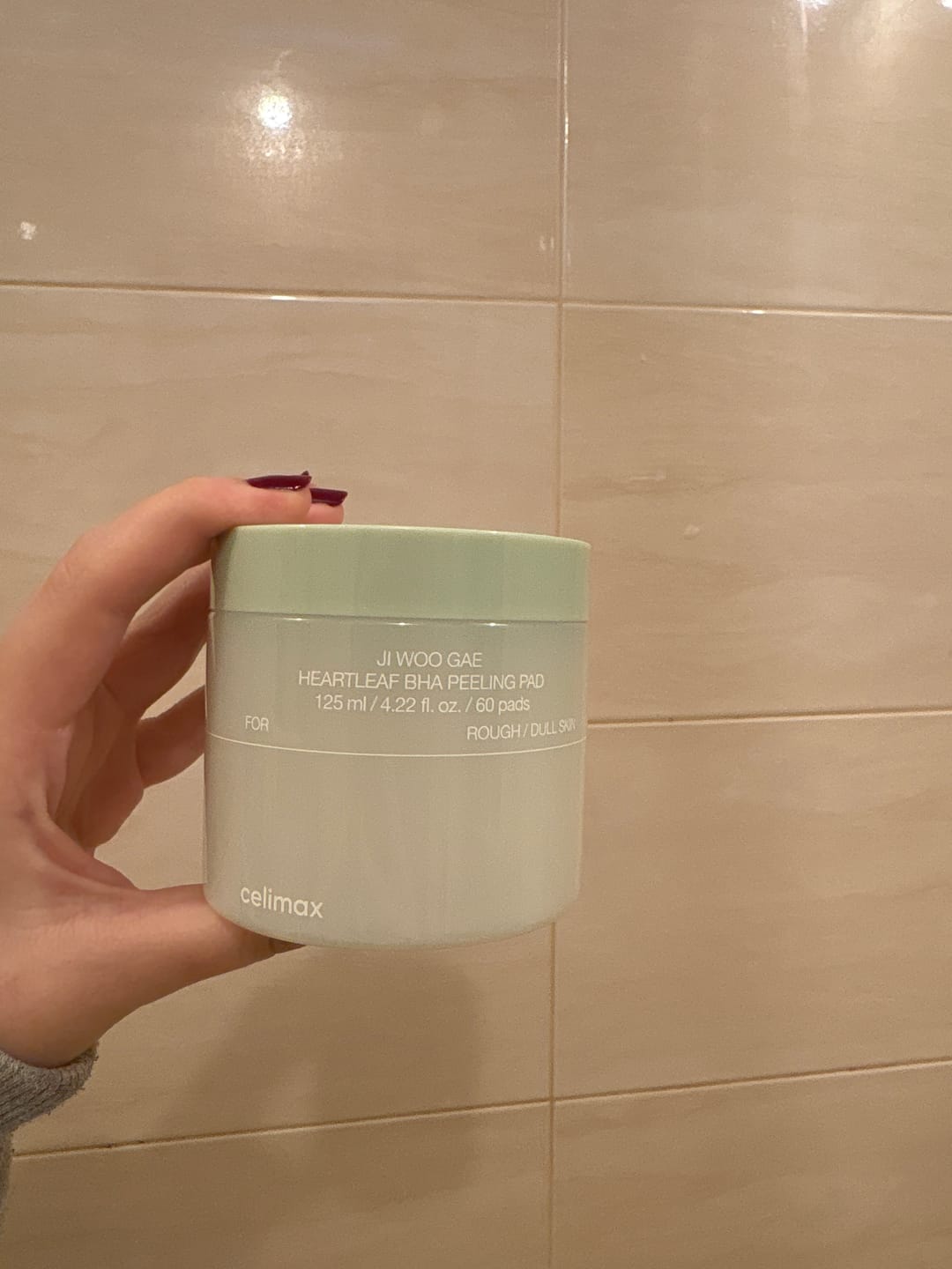 Customer photo review of Tonizējoši pīlinga spilventiņi ar BHA skābi Celimax Ji Woo Gae Heartleaf BHA Peeling Pad