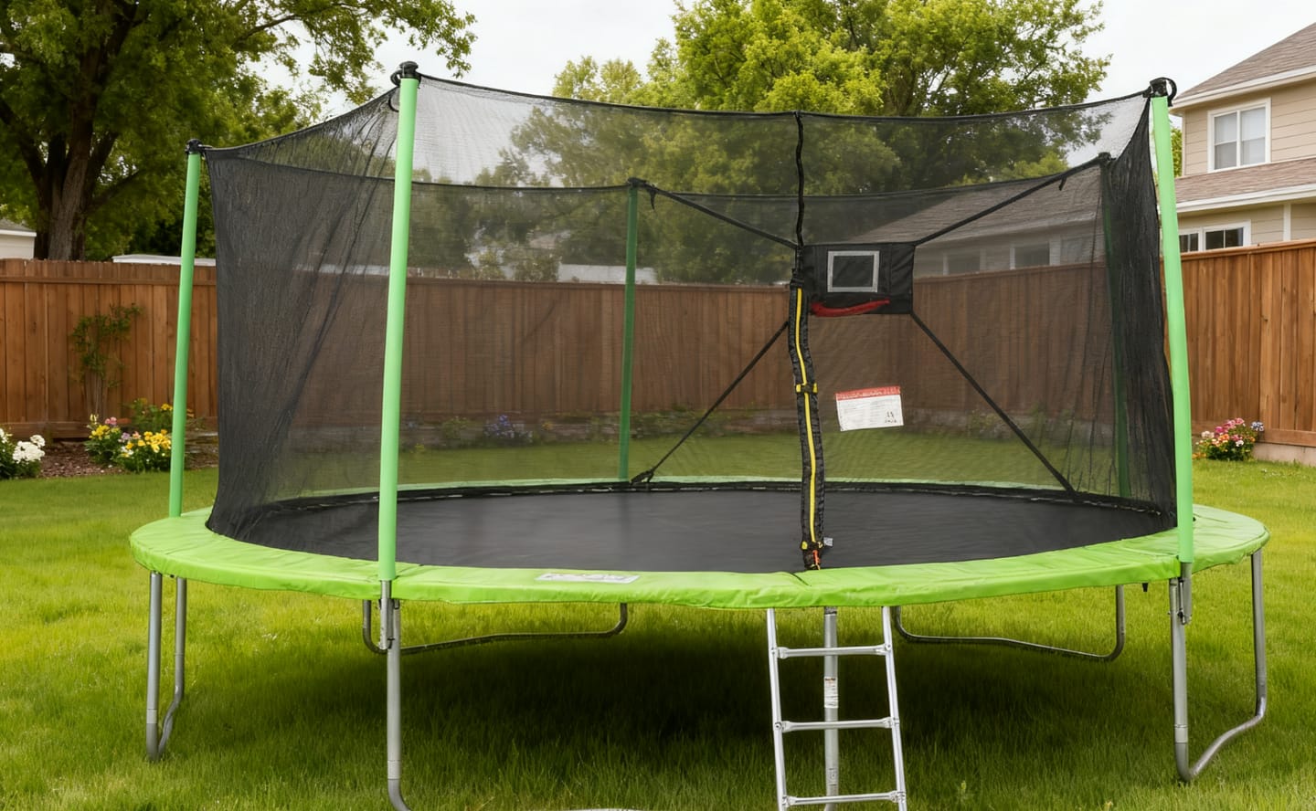 Customer photo review of 14FT Green Soft Backboard Trampoline For Adults&Kids