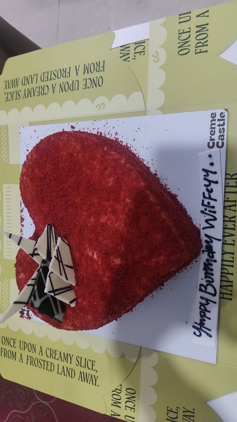 Customer photo review of Red Velvet Anniversary Cake