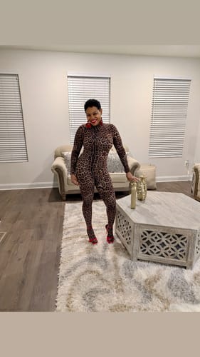 Customer photo review of Naked Print Closed Toe Jumpsuit