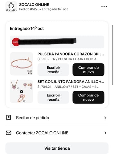 Customer photo review of SET CONJUNTO PANDORA ANILLO + ARETES + COLLAR CORAZON ELEVADO ROSA ROSE GOLD