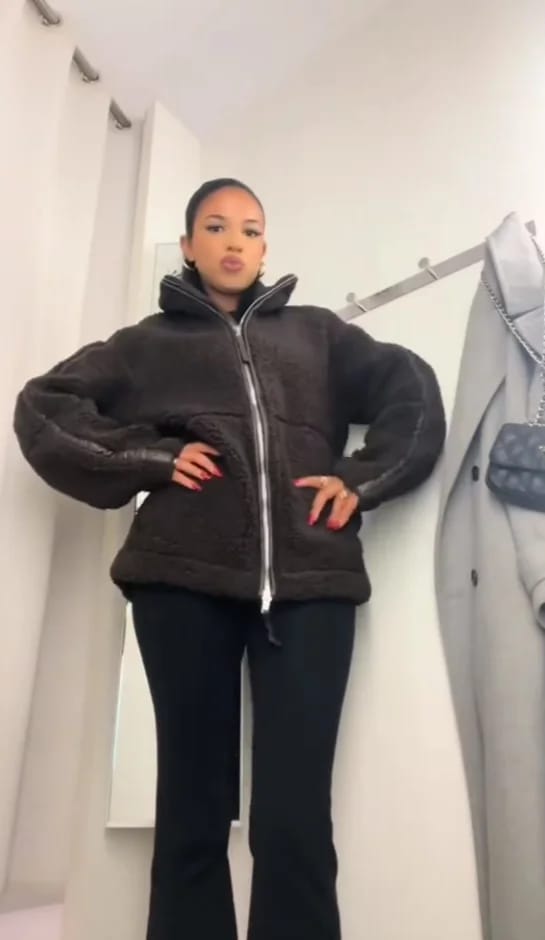 Customer photo review of Susan Zip Up Teddy Jacket