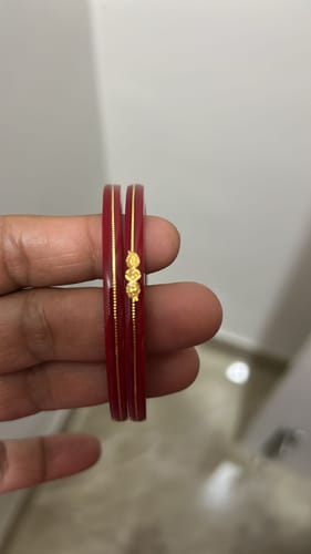 Customer photo review of “22k Hallmark Red Divya Shringar Bangle” (2 pis)