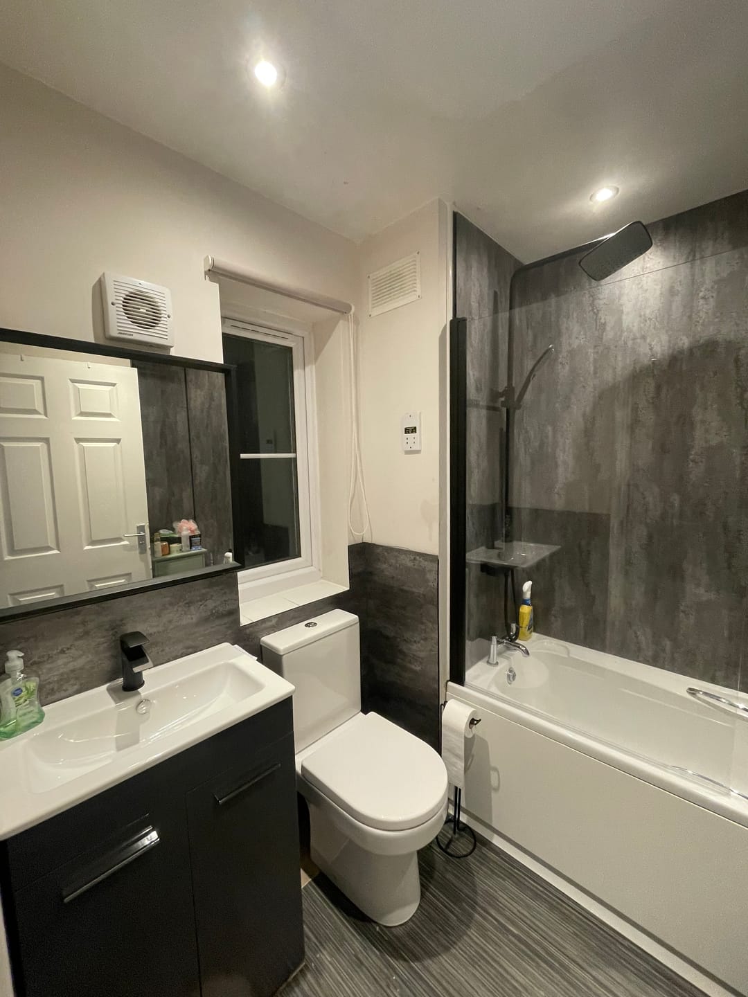 Customer photo review of Premium Black Graphite Matt Shower Wall Panel – 1M x 2.4M