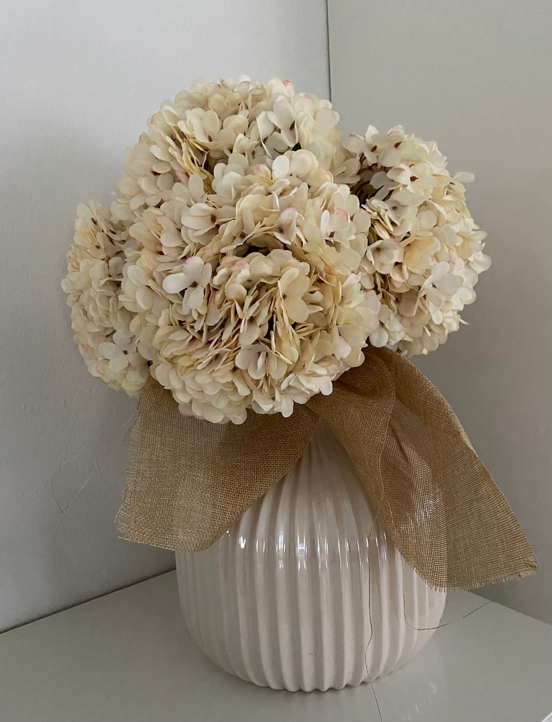 Customer photo review of Grote Zijden Hortensia - Crème