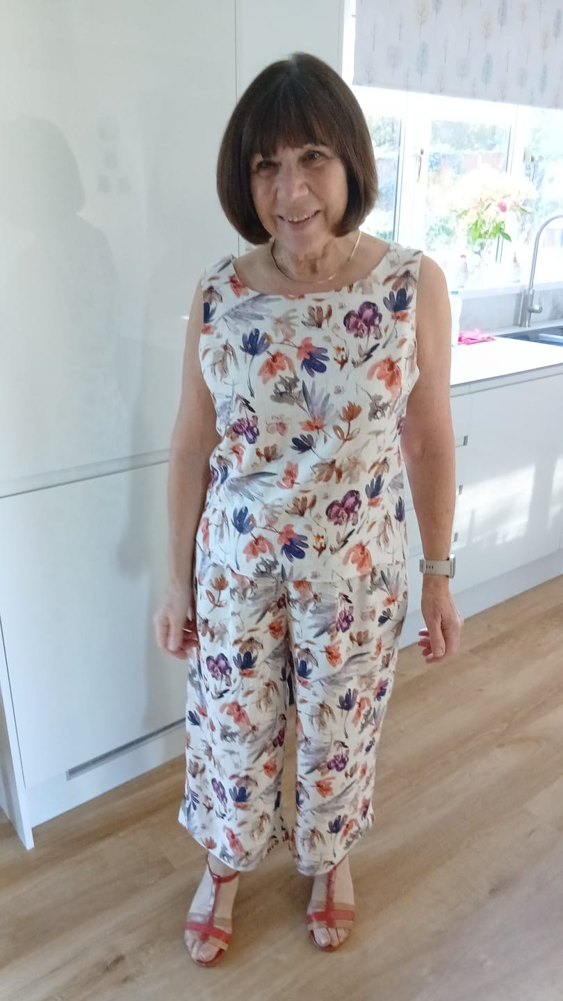Customer photo review of Watercolour Floral Linen Viscose Fabric