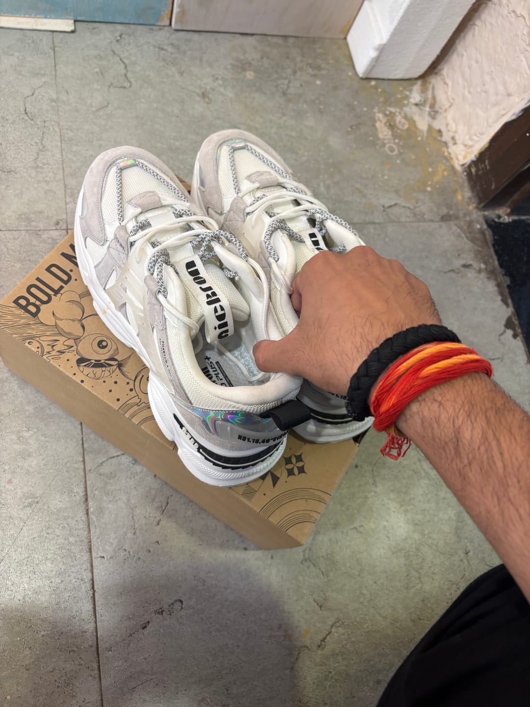 Customer photo review of Phantom A-500 Snow Phantom Minimalist Chunky Sneaker