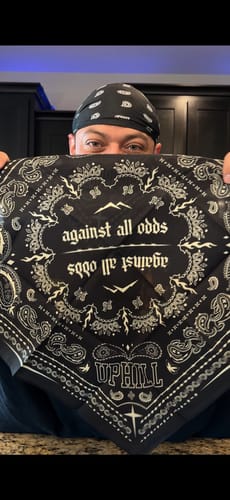 Customer photo review of Against All Odds Bandana