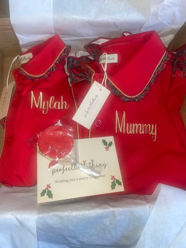 Clare G. review of PRE-ORDER Girls Christmas Red & Tartan Pjs image 1 out of 1