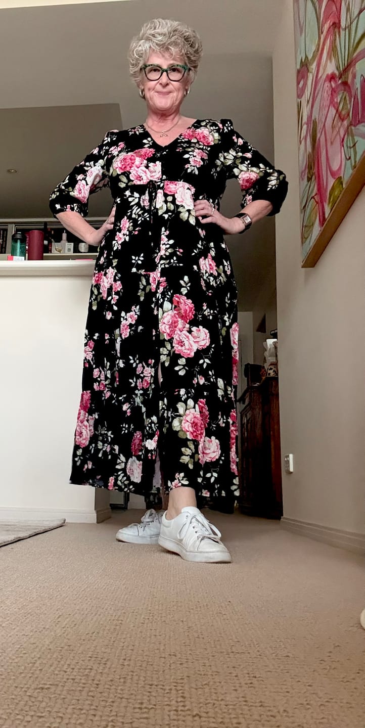 Customer photo review of Sofia Maxi Dress in Black