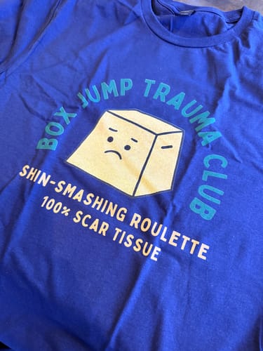 Customer photo review of BOX JUMP TRAUMA CLUB T-SHIRT