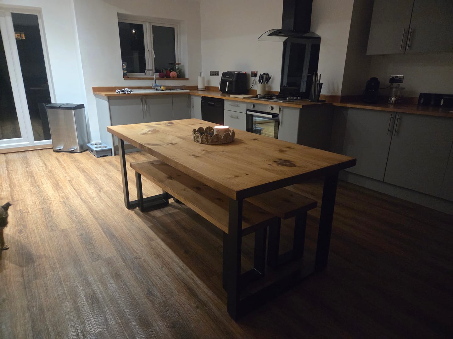 Customer photo review of Industrial Dining Table with Square Frame Leg