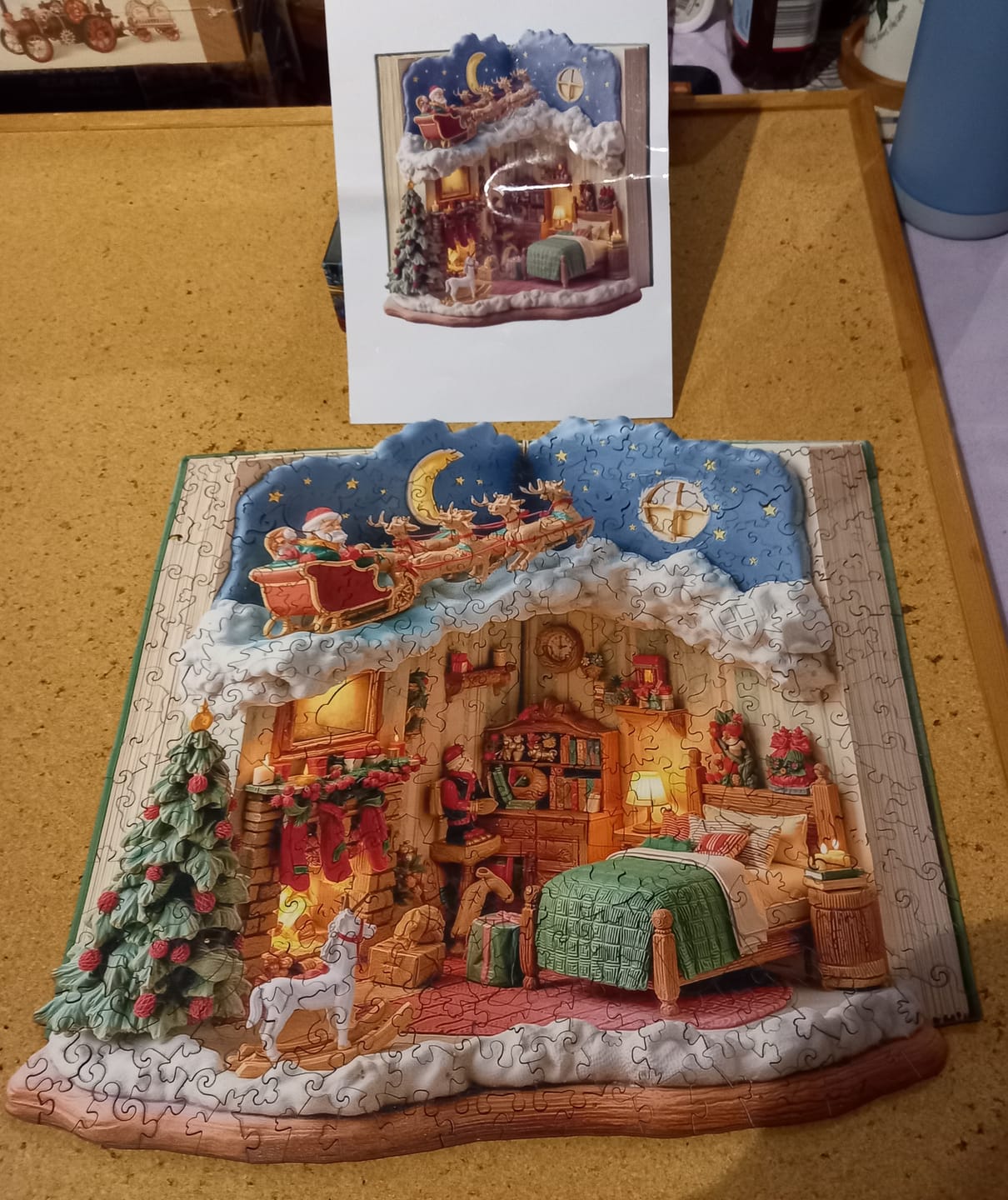 Customer photo review of Christmas Eve in the Book Wooden Jigsaw Puzzle