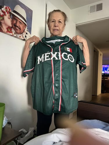 Customer photo review of Mexico Heritage Custom Baseball Jersey