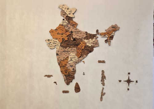 Customer photo review of 3D Wooden India Map-Multicolour