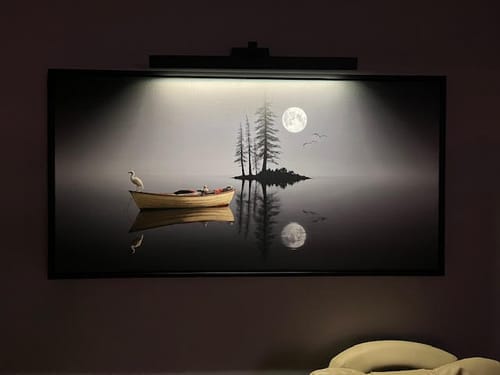 Customer photo review of Save 33% When You Add A Frame To Your 48x24 Modern Minimalist Night Lake Wall Art Now