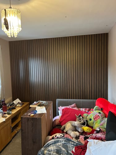 Customer photo review of Premium Acoustic Slatted Wall Panel (Multiple Colours)