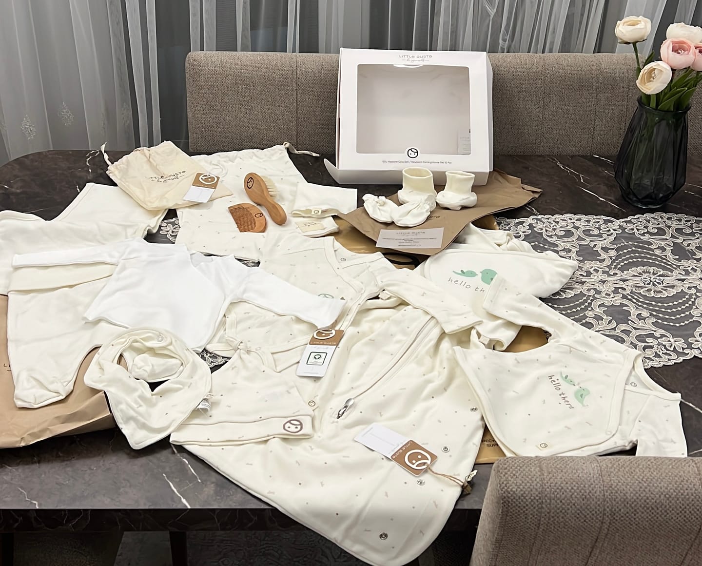 Customer photo review of Organik Pamuk 10'lu Twig Ekru Hastane Çıkış Seti