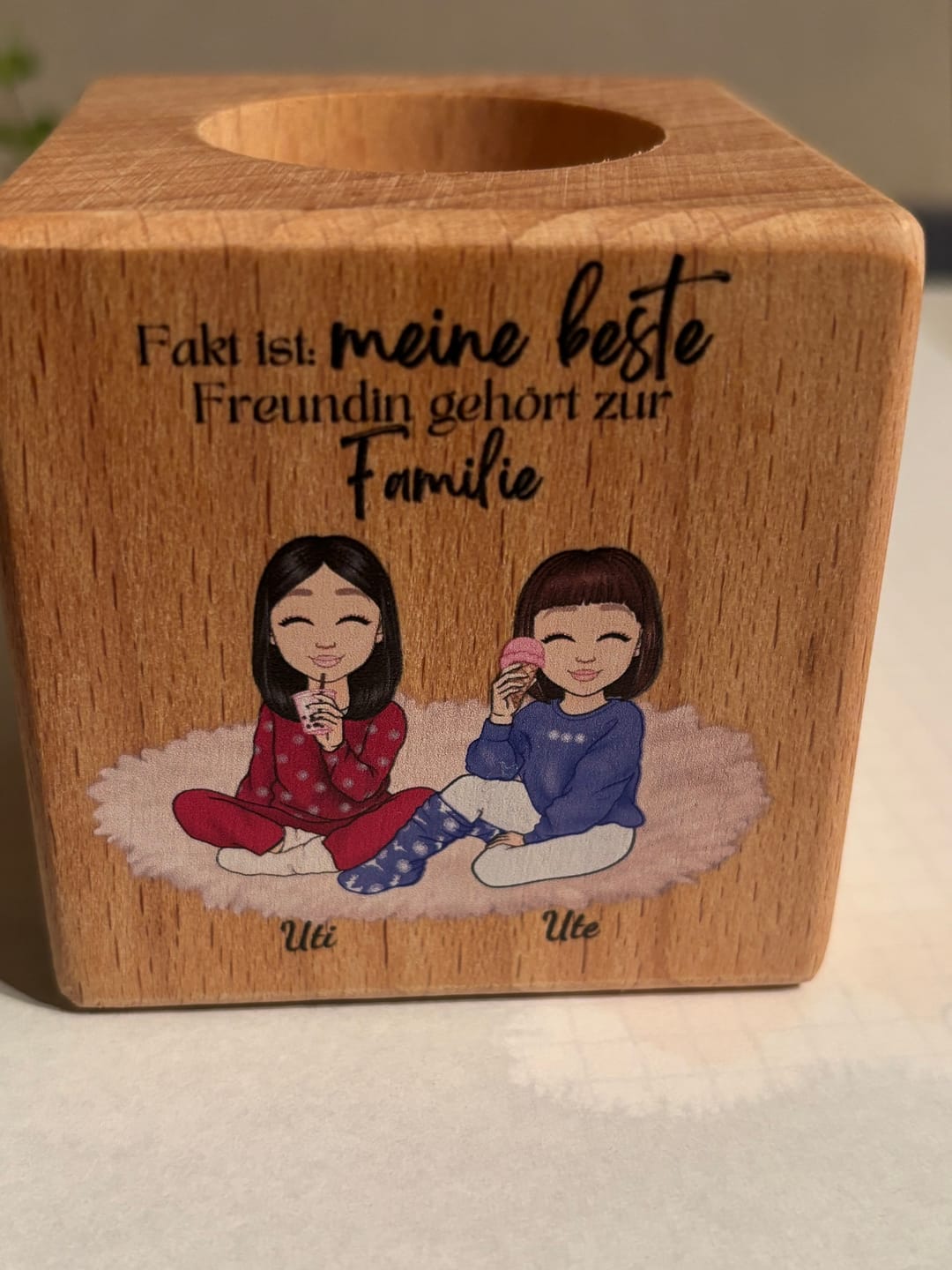 Customer photo review of Herzensmenschen - Personalisierter Kerzenwürfel