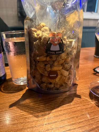 Customer photo review of Garlic Flavour Pork Scratching Resealable Bag