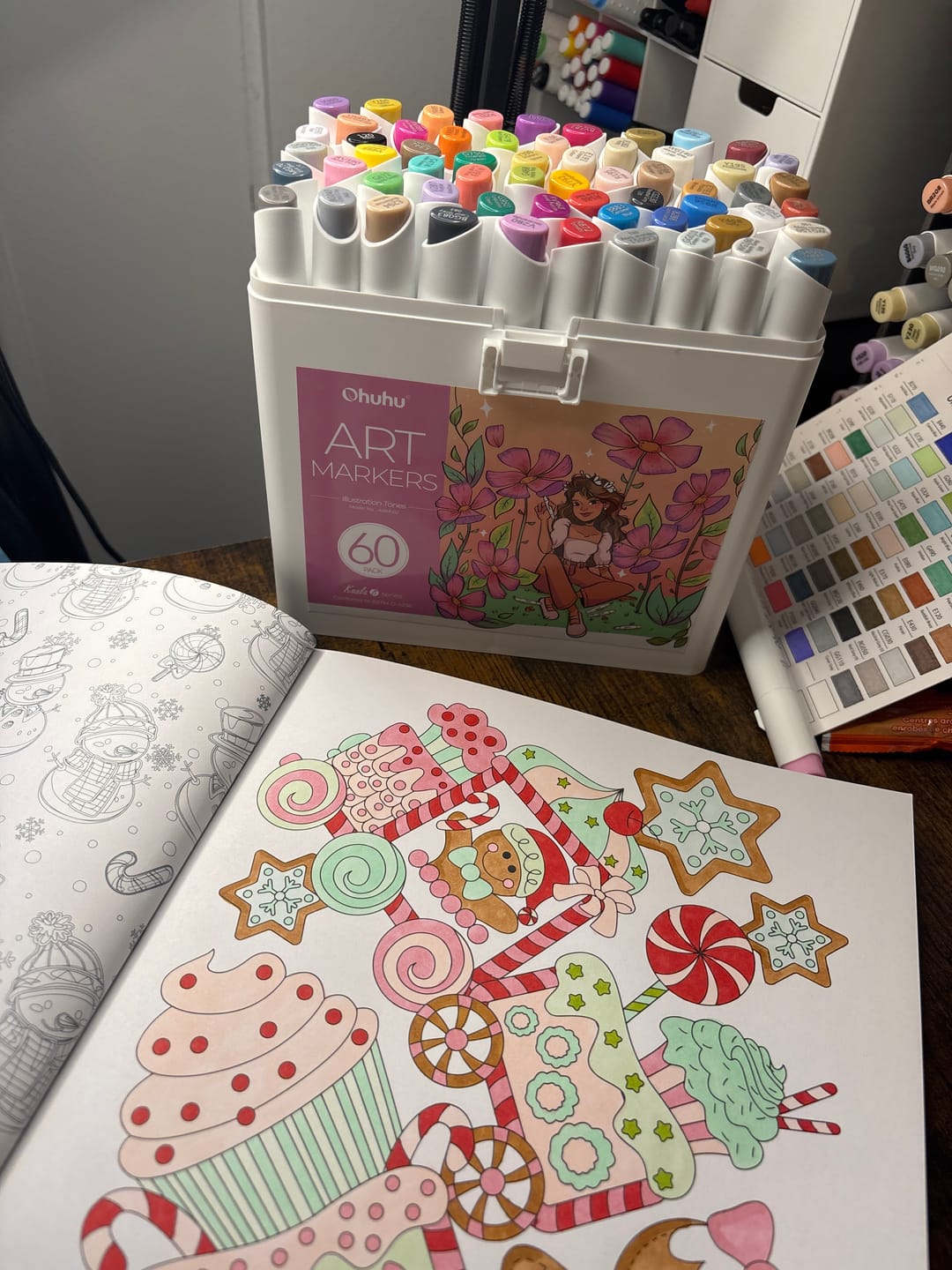 Customer photo review of Ohuhu Kaala Dual Tips Alcohol Art Markers- 60 Colors Illustrations