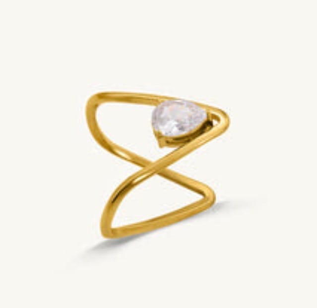 Customer photo review of Trendy Vee Diamond Ring (Size-6)