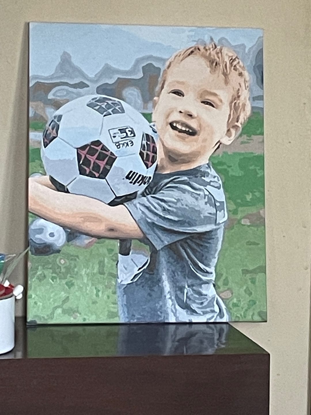 Customer photo review of Custom Paint by Numbers Kit