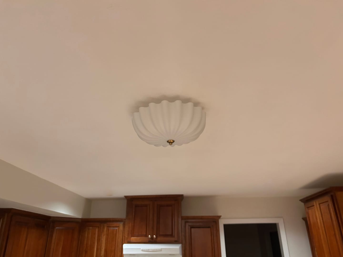 Customer photo review of Modern 3-Light Milky White Daisy Glass Semi-Flush Mount